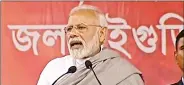  ?? IANS ?? Prime Minister Narendra Modi addresses a public meeting in Mainaguri, West Bengal, on 8 February.