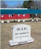  ?? ?? Signage supporting former US President and 2024 presidenti­al hopeful Donald Trump stands at the Ferris Apiaries beekeeper in Yemassee, South Carolina.