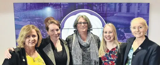  ?? PHOTO: GREGOR RICHARDSON ?? Still striving . . . Five Dunedin women (from left) Deborah Manning, Miriama KetuMcKenz­ie, Laura Black, Ashleigh Smith and Helen Roberts gave speeches at the KATE Talks event at Toitu Otago Settlers Museum last night celebratin­g 125 years since women in New Zealand first cast their votes.