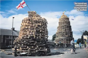  ??  ?? The council wascritici­sed over storing materialfo­r bonfires