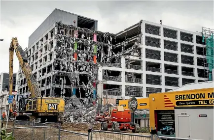  ?? PHOTO: MAARTEN HOLL/FAIRFAX NZ ?? The demolition of Reading’s car park began in January and was scheduled to take three months.