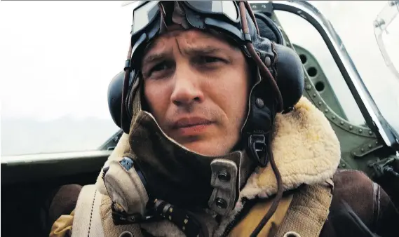  ?? WARNER BROS. ?? Actor Tom Hardy is often difficult to understand in films, but as a fighter pilot in Dunkirk his lines were even more muffled by his mask and the sound of his plane.