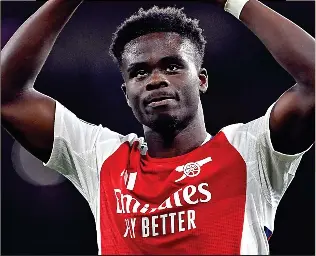  ?? ?? BIG GUN: Images of Arsenal’s Bukayo Saka have brought extra benefits to BS7 Rights