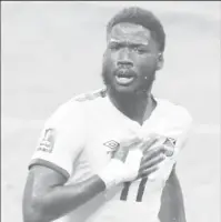  ??  ?? Shamarh Nicholson celebrates his goal against Mexico at the Azteca Stadium on Thursday.