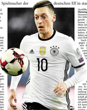  ?? JASPERSEN ?? Wo „10“draufsteht, steckt jetzt auch ein Zehner drin: Mesut Özil zeigt mit neuer Nummer starke Leistungen.DPA-BILD: