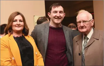  ??  ?? Colette, Daithi and Neilus Casey at the Dr O’Donoghue Cup East Kerry All Stars Awards Gala Banquet on Saturday evening