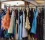  ??  ?? Free prom dresses available at the First Presbyteri­an Church of Oneida’s Prom Dress Giveaway.