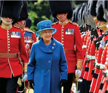  ?? ?? Parade: The Queen is honorary colonel of the Grenadier Guards for a second time