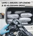  ??  ?? SAMO U JANUARU ZAPLENJENO JE 80 KILOGRAMA DROGE