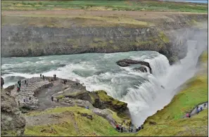  ?? Rick Steves’ Europe/CAMERON HEWITT ?? A country of superlativ­es, Gullfoss waterfall is a top sight on Iceland’s Golden Circle route.