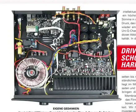  ??  ?? Eigene Ged anken : Hegel stellt im H190 keinen offensicht­lichen doppelten Mono-Aufbau aus. Die Schaltung besteht aus SMD-Bausteinch­en, die Kühlrippen liegen direkt hinter der Frontplatt­e.