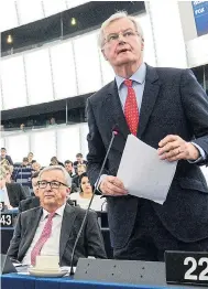  ??  ?? BLOCK: Juncker, left, and Barnier are stalling