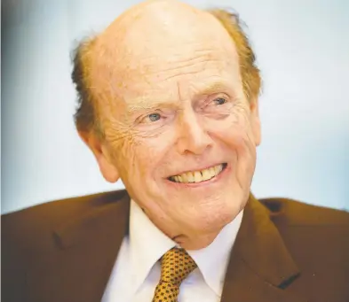  ?? GREG SOUTHAM / POSTMEDIA NEWS FILES ?? Entreprene­ur Jimmy Pattison is Canada's fifth-richest person, estimated to be worth about US$6.7 billion and building his empire from a single, loss-making Vancouver car dealership he acquired in 1961.