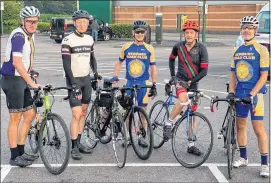 ??  ?? NRC with Ride Secretary Dave Martin (centre) ready to ride this weekend