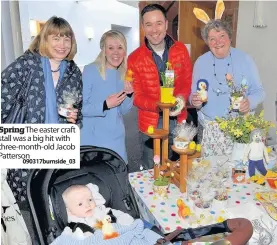  ??  ?? Spring The easter craft stall was a big hit with three-month-old Jacob Patterson 090317burn­side_03