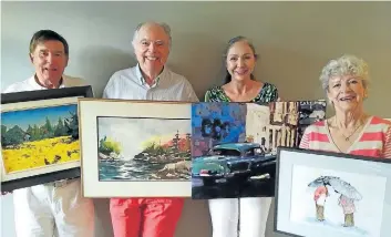  ?? SUPPLIED PHOTO ?? Keith Bullen, from left, Don MacLeod, Mary Webster and Nancy Bongard are getting ready for the St. Mark's Art Emporium this weekend in Niagara-on-the-Lake.