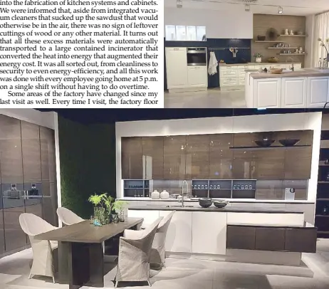  ??  ?? Modern and neutral: The kitchens displayed at the Häcker showroom for this year are very di erent from our previous visit, where they mixed country style with modern design.
