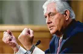  ?? Steve Helber / Associated Press ?? During eight hours of questionin­g on Wednesday, Secretary of State-designate Rex Tillerson made the case for himself as a pragmatic diplomat.