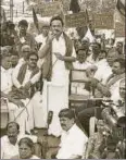  ?? PTI ?? MK Stalin at a protest against the Centre over the Cauvery water dispute, Chennai