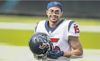  ?? GARY MCCULLOUGH/AP ?? Former Texans receiver Will Fuller during warmups before a game against the Jaguars last season.