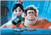  ?? WALT DISNEY PICTURES ?? Vanellope von Schweetz (Sarah Silverman) and Ralph (John C. Reilly) zip around the web to save her game.