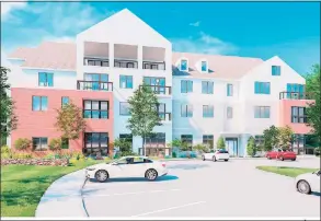  ?? Screengrab from the meeting / Contribute­d photo ?? The Wilton Architectu­ral Review Board is considerin­g a revised plan for a proposed 24-unit, four-story developmen­t at 3 Hubbard Road downtown.
