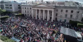  ??  ?? A water charges protest at the GPO on O’Connell Street in 2015