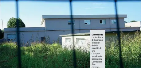  ??  ?? L’immobile La struttura di Cormano (Milano) è stata oggetto di una compravend­ita da parte della Lombardia film commission. Secondo i pm di Milano, il prezzo dell’immobile sarebbe stato gonfiato a 800 mila euro e il denaro finito a Di Rubba, Manzoni e Scillieri