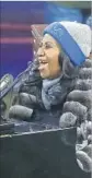  ?? Paul Sancya Associated Press ?? ARETHA FRANKLIN performs national anthem on Thanksgivi­ng.