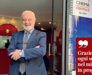  ??  ?? Medico
Alberto Massirone, 73 anni, proprietar­io del cinema Centrale, abita in una casa sopra al multisala storico di via Torino