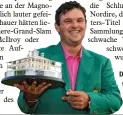  ?? Foto: dpa ?? Der Augusta Sieger trägt grün: Patrick Reed ge wann das Masters.