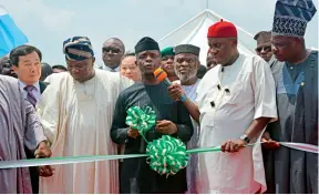  ??  ?? The ground breaking ceremony for the Nigerian Railway modernizat­ion project in Lagos, Nigeria on March 7, 2017.
