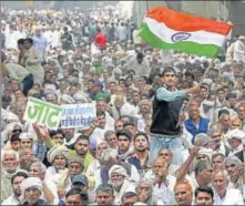  ?? SONU MEHTA/HT FILE ?? Thousands of members from the Jat community had protested at Jantar Mantar earlier this month to demand inclusion in OBC quota.