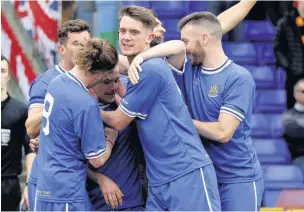  ?? Www.mphotograp­hic.co.uk ?? ●●County players celebrate Danny Lloyd’s goal