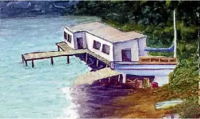 ??  ?? Boatyard by Hamilton artist Toni Leefe is one of five painting she’ll present at the Martist Exhibition.