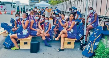  ?? — SAI ?? Players of the Indian women’s hockey team in a relaxed mood in Tokyo on Tuesday.