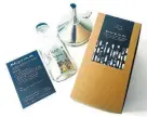  ??  ?? Offer a DIY gin kit. Trio of gin: boreal, hibiscus and traditiona­l by ChezFigue, $42, available at Etsy.ca