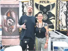  ?? ?? (From right) Bruijn and Rheenen say their journey into tattooing has been a collaborat­ive one.