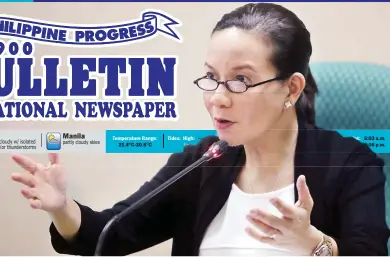  ??  ?? ‘IT WAS A MASSACRE’ — Senator Grace Poe, chairperso­n of the Senate Committee on Public Order, faces the media tagging the incident in Mamasapano, Maguindana­o, last January 25 that resulted in the death of 44 police commandos, a ‘massacre.’ Yesterday,...