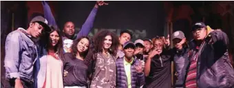  ??  ?? Dollar (second from left) and Robert Smallz (centre front, in striped jacket) at the auditions of the hip hop television show,