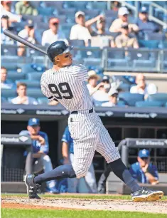  ?? GREGORY FISHER, USA TODAY SPORTS ?? Aaron Judge homered twice to hit 50.