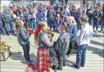  ?? MArK GouGE/SALTWIrE NETWorK ?? Keri Ann Snow and John Leight tied the knot Saturday at the Digby Wharf Rat Rally.