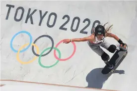  ?? Photograph: Fazry Ismail/EPA ?? Sky Brown competes during the skateboard­ing park final.