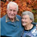  ??  ?? Te Anau man Fred Inder, pictured with wife Alva in 2016, died on the first day of lockdown, March 25, and will finally be farewelled by his loved ones with a memorial service on June 27. BARRY HARCOURT