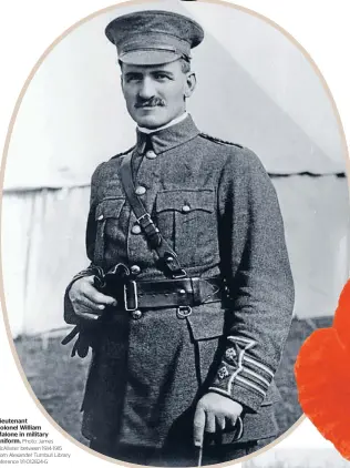  ?? Photo: James McAllister between 1914-1915 from Alexander Turnbull Library reference 1/1-012824-G ?? Lieutenant Colonel William Malone in military uniform.