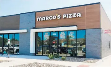  ?? MARCO’S PIZZA ?? Marco’s Pizza is eyeing the 39 municipali­ties in Palm Beach County for growth. Already there are three locations in the county. The Ohio-based chain says that their national plans include opening a new store every three and a half days on average and project to have 1,000 locations open by year-end.