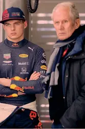  ?? GETTY ?? Il duo Red Bull Max Verstappen, 22 anni, con Helmut Marko, 76, braccio operativo di Mateschitz nel team