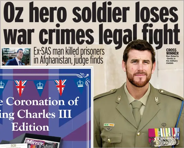  ?? ?? CROSS WINNER Ben Roberts -Smith in his military medals