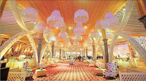  ??  ?? Opulence is disappeari­ng from marriage venues in Ludhiana with people facing severe cash crunch, resulting in losses for hotel owners and wedding planners.