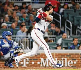  ?? DANIEL SHIREY / GETTY IMAGES ?? The Braves’ Ryan Flaherty is leading the NL in hitting with a .362 average, but he likely will be relegated to the bench when Jose Bautista joins the team.